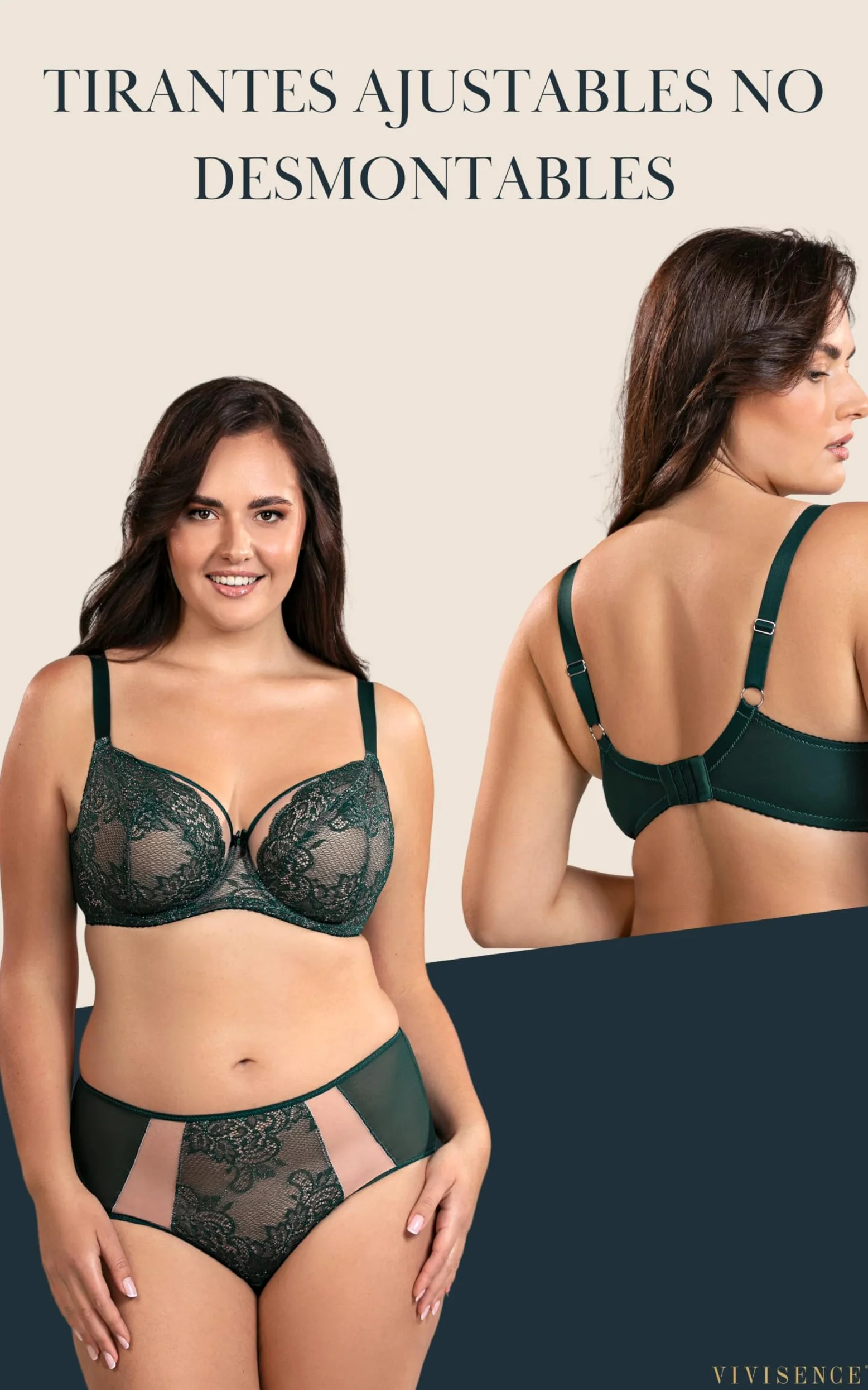 Vivisence Sujetador Blando con Motivo Floral para Mujeres 1044