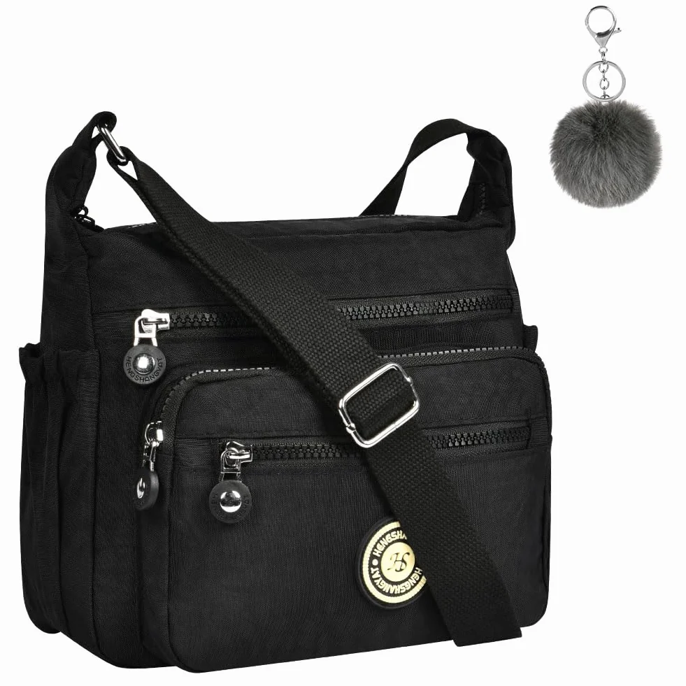 Aucuu Bolso Bandolera Mujer, Impermeable Nailon Crossbody Bolso, Grande Crossbody Bolsos con Correa Ajustable, Múltiples Bolsillo, para Viajar, Escuela, Compras, Trabajo