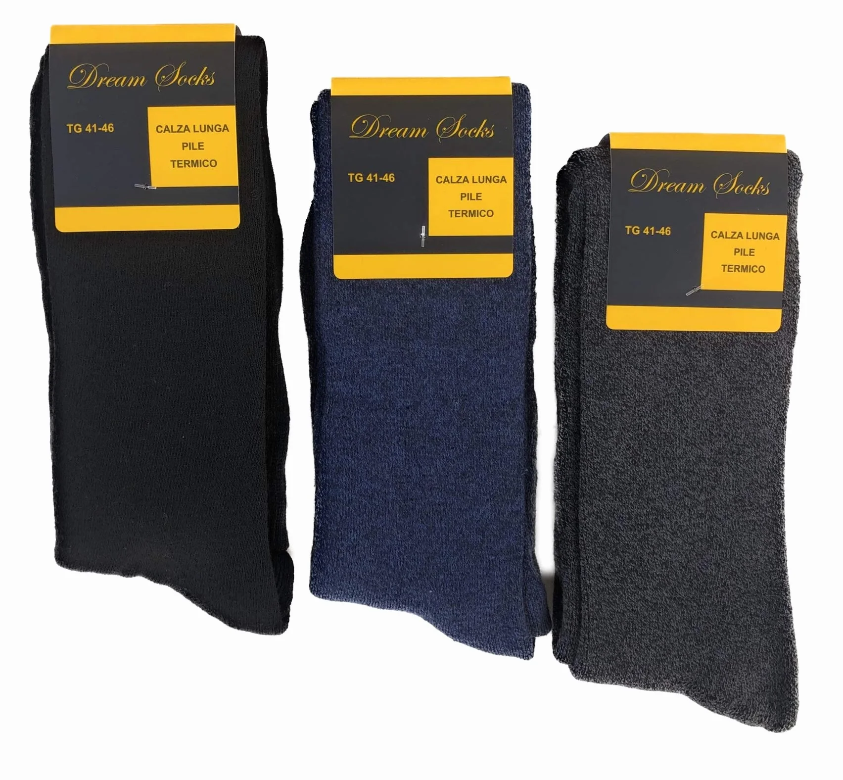 CALCETINES LARGO POLAR TÉRMICO HEAVY MOUNTAIN SKI NEGRO-AZUL-GRIS-ALTE A LA RODILLA