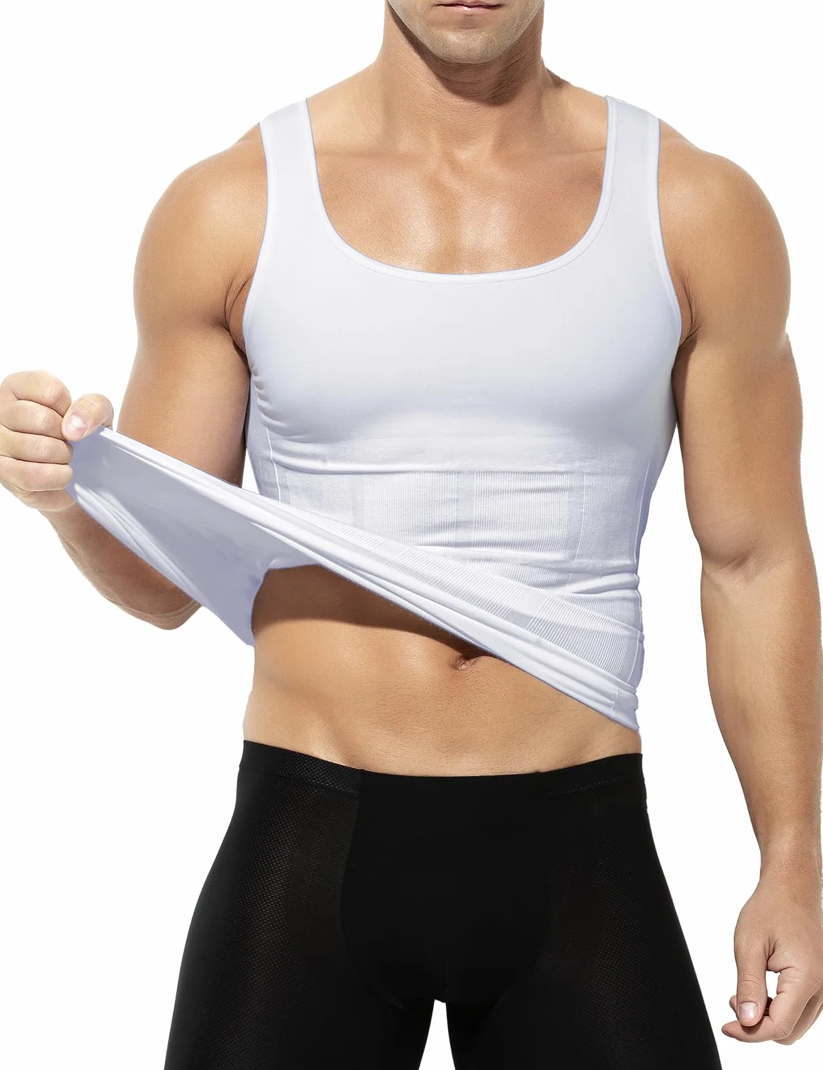 Casey Kevin Camiseta Reductora Hombre Faja Chaleco Camisa de Compresión Slim para Hombres