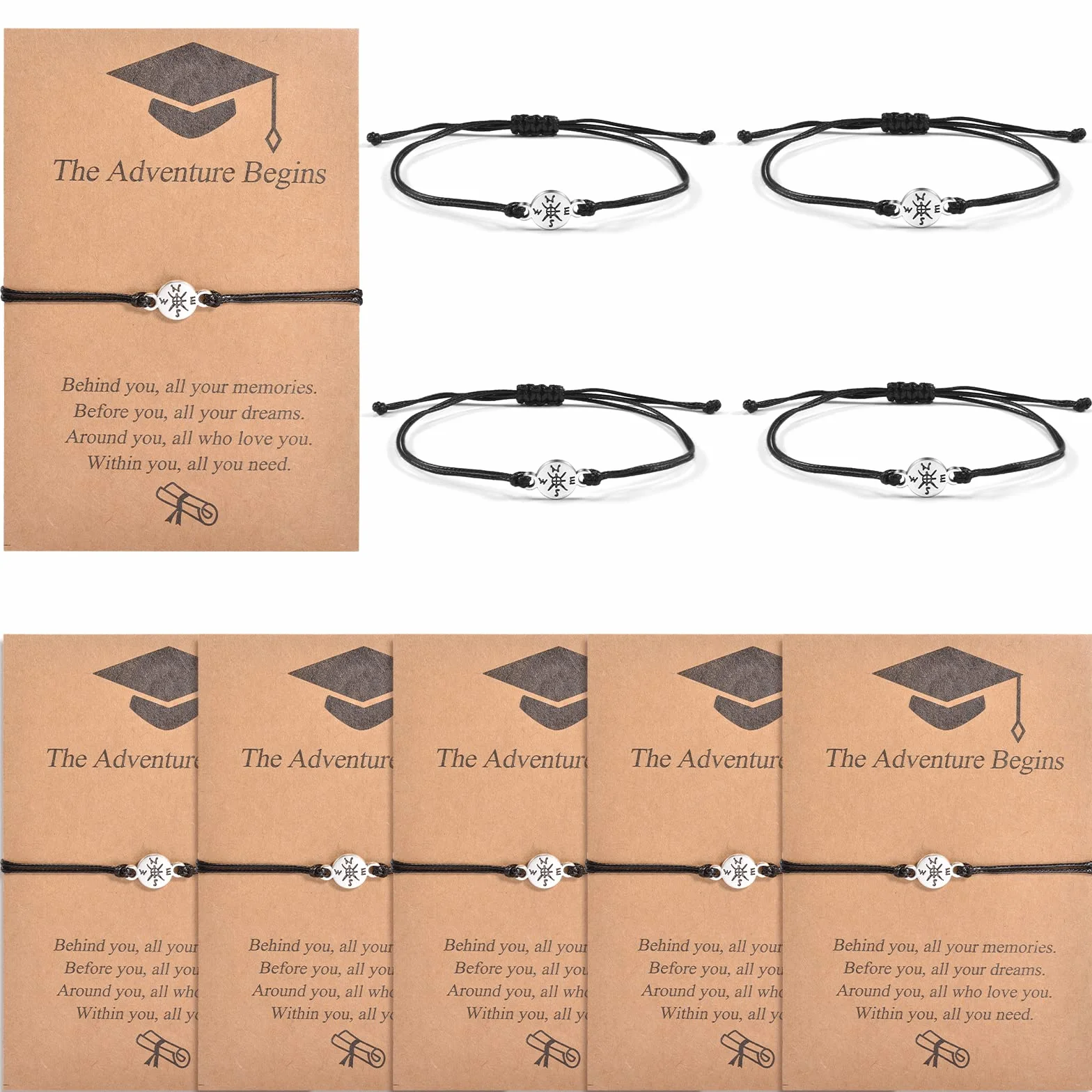 YELUWA Regalos para Graduacion Pulsera 10/20/30 Pcs 2026 College Master Doctor Brújula