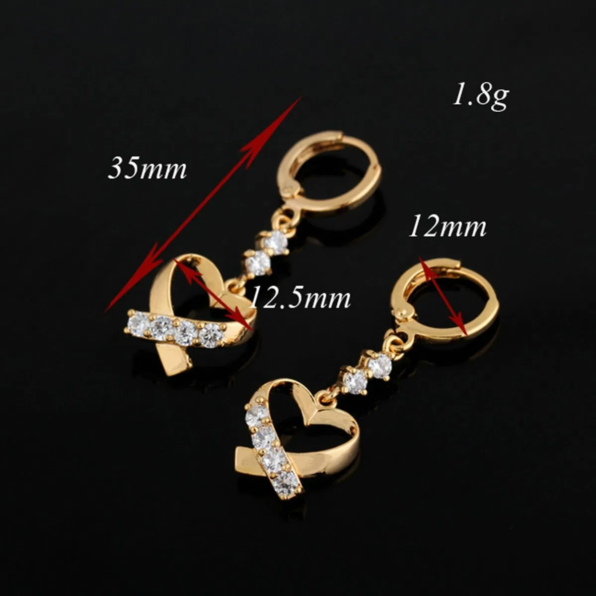 AMDXD Pendientes de oro de 9 quilates 375 para mujer, auténticos, con moissanita, oro amarillo de 9 quilates
