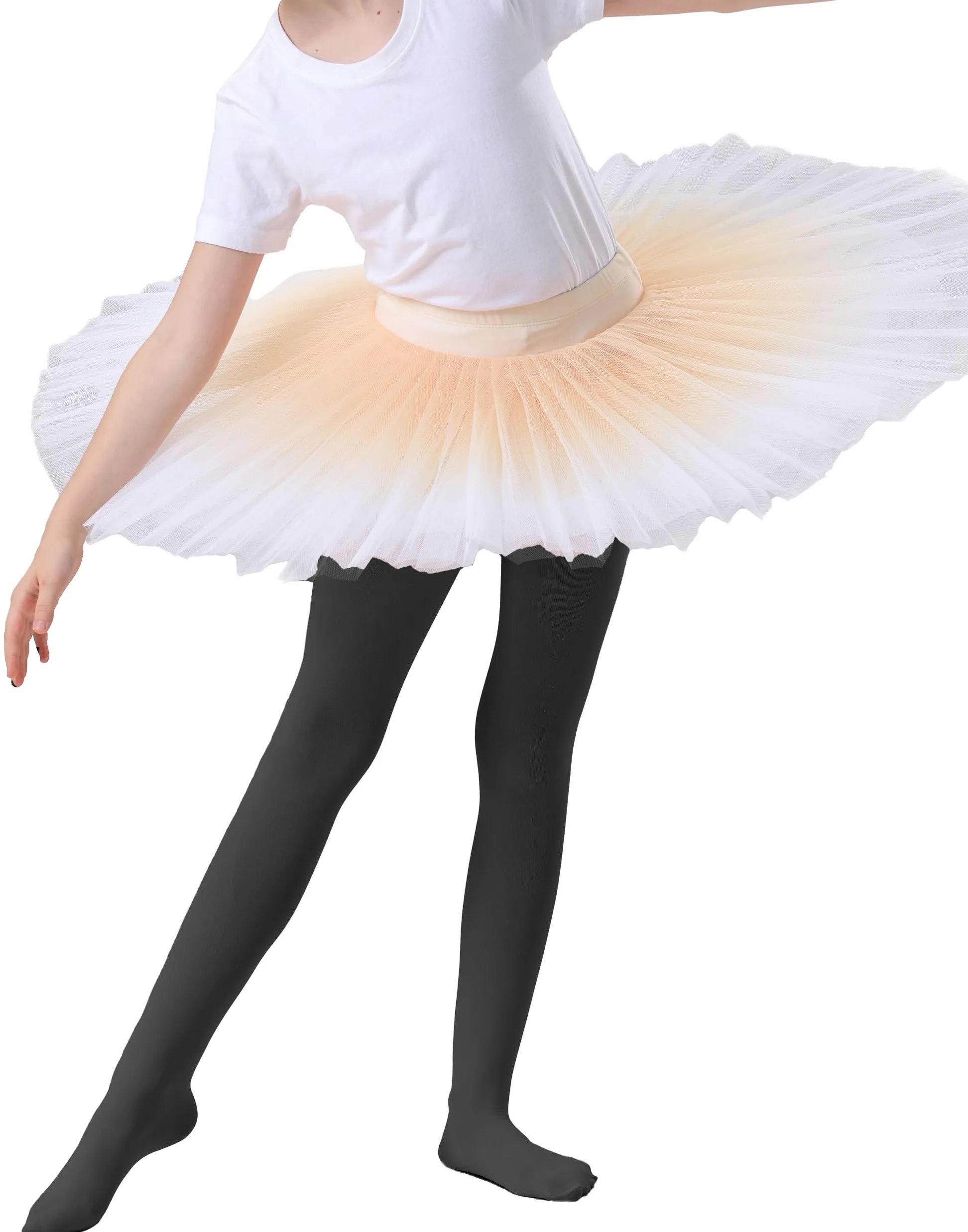 Citystl Medias de ballet para niñas, 3 pares, varios colores, medias de algodón para vestir escolar