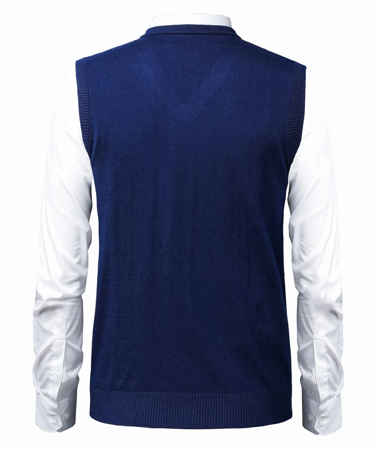 Suéter Chaleco V-Cuello para Hombre Patrón de Diamante Jersey de Cárdigan Lana sin Mangas Cuadros Chaqueta De Punto Jerséis de Invierno Otoño