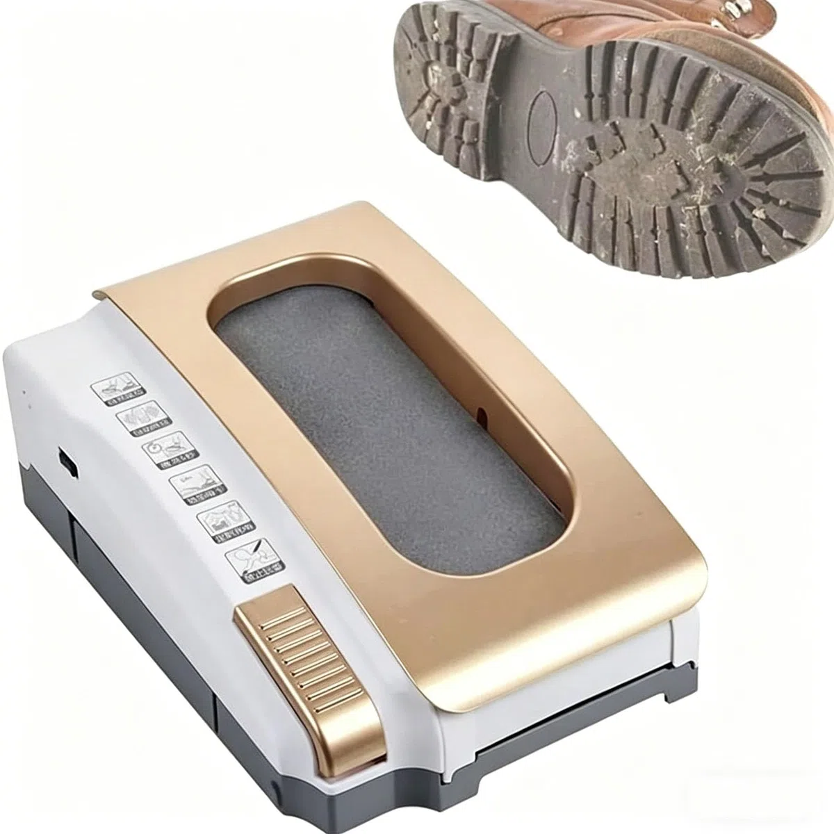 Máquina rascadora automática de botas autolimpiante, limpiador de suela de lavado rápido de 5 segundos, tanque de agua y batería integrados, fuente de alimentación de modo doble, para el hogar, la