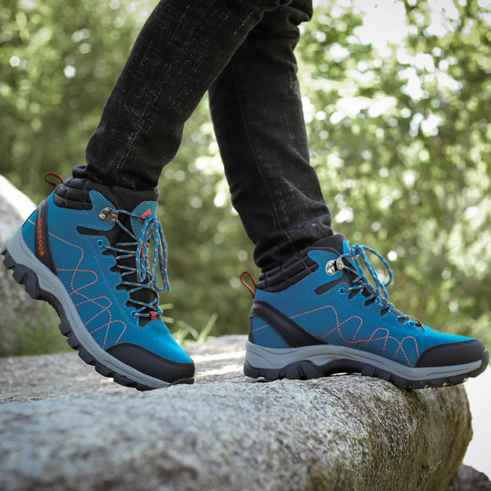 Zapatos de Hombre Pareja, Zapatos de Senderismo de Suela Gruesa, Zapatillas de montañismo al Aire Libre, Antideslizantes y Transpirables para Aventura y Naturaleza