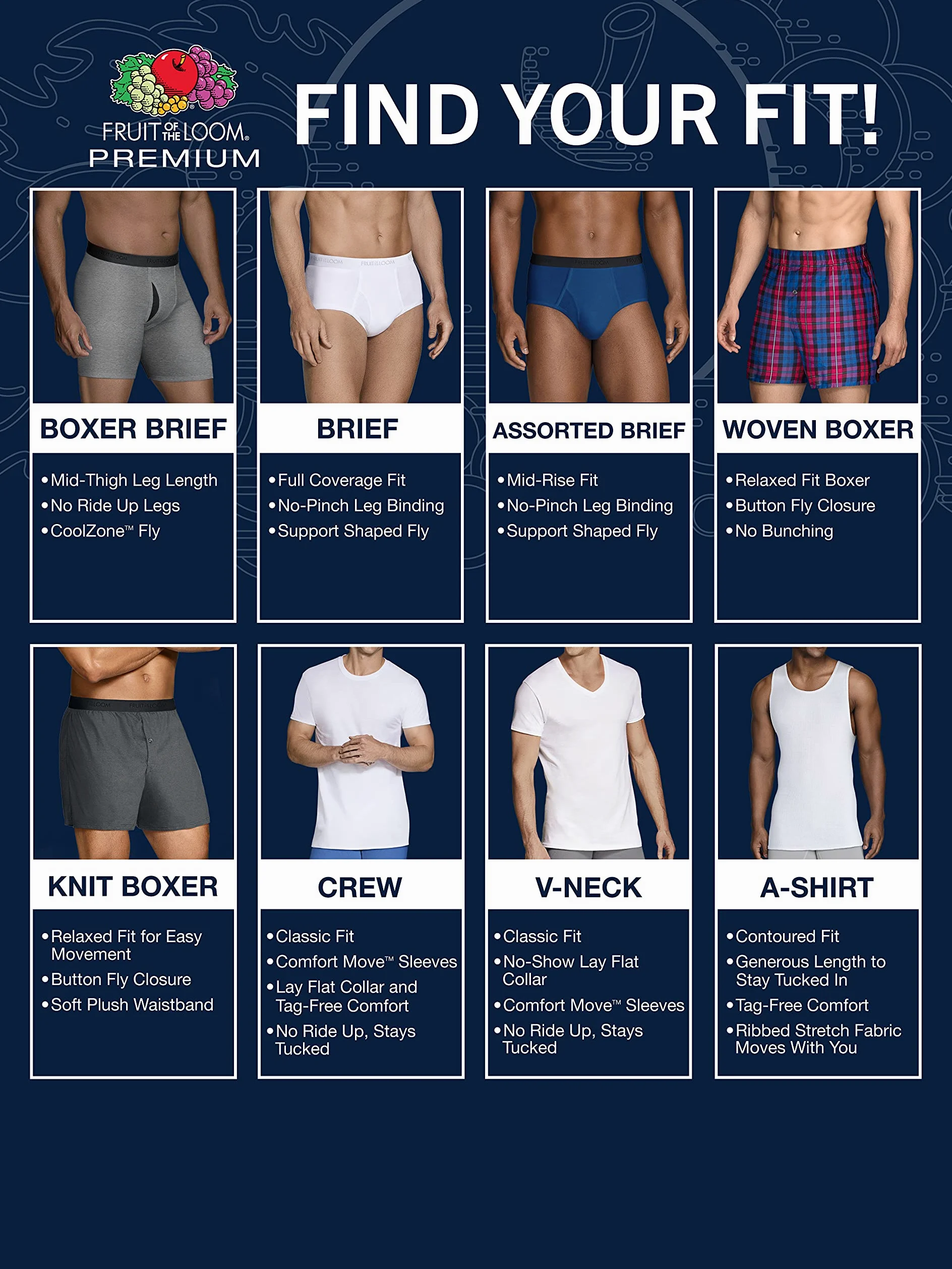 Fruit of The Loom Premium Brief (6 Pack) Calzones Hombre (Pack de 6)