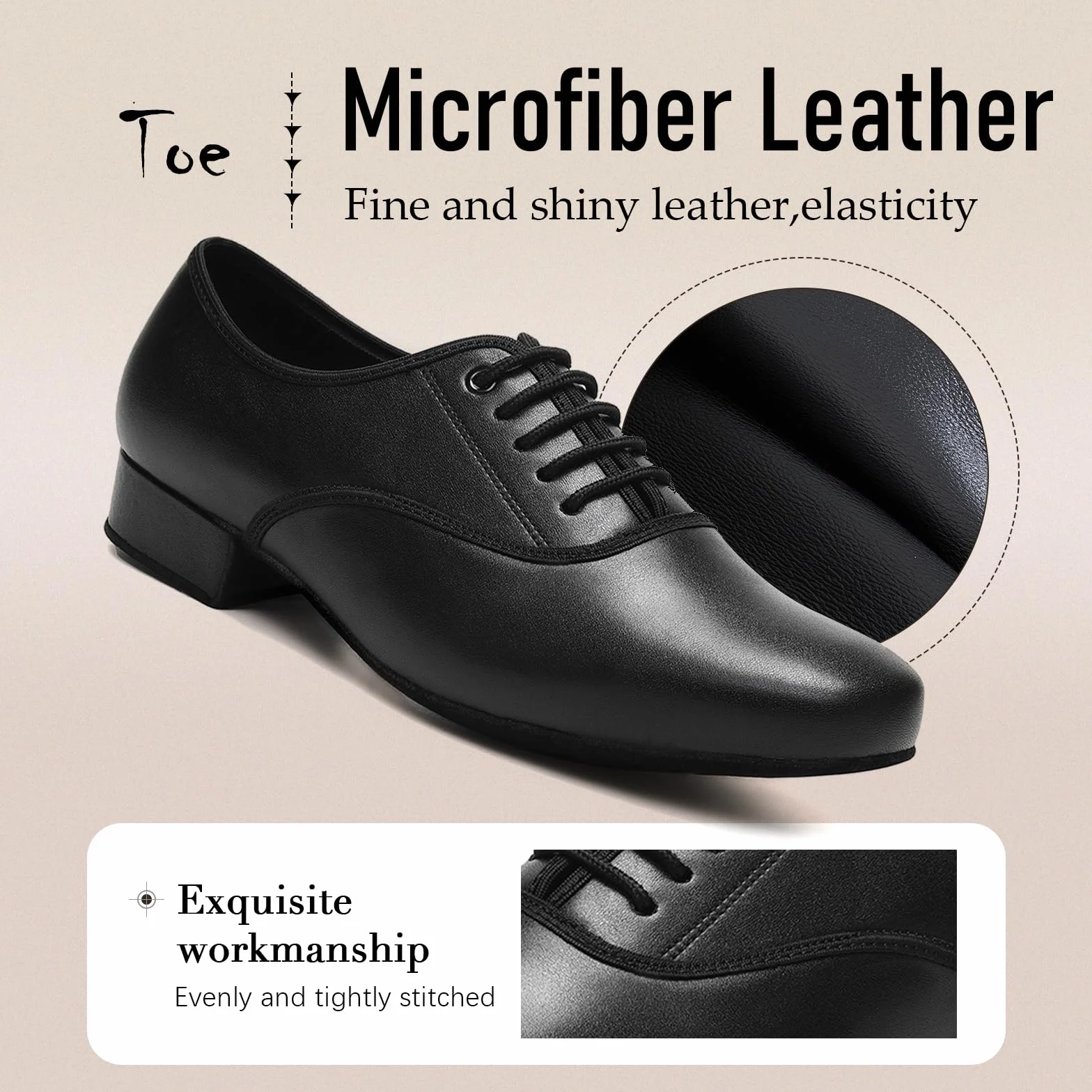 Zapatos de Baile Latino Hombre con Cordones Moderno de tacón bajo Tango práctic de salón,Modelo-PUNMD