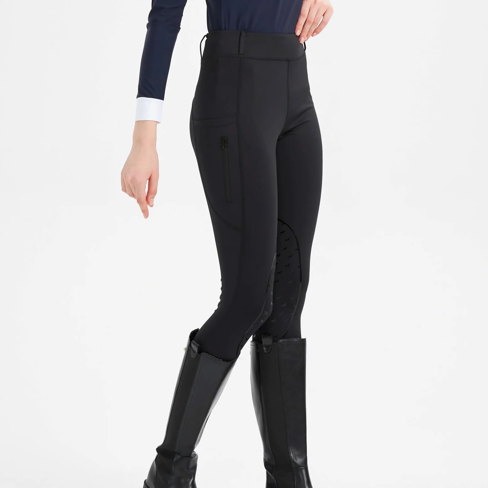 Pantalones De Equitación Pantalones de equitación Primavera y Verano for Mujer, Punto, Alta Elasticidad, Ajustados, Silicona, Transpirables Mallas De Equitación
