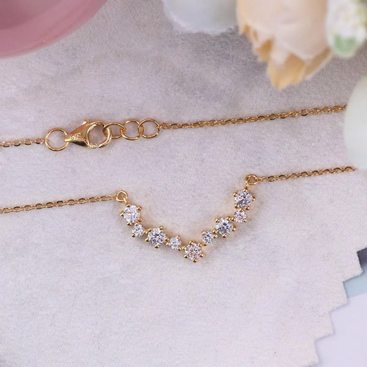 Epinki Collar Boda Oro 9K/14K/18K para Mujer, Moissanita Blanca Redonda Sencillo Piedra Colgante Joyeria Cadena 40+5CM