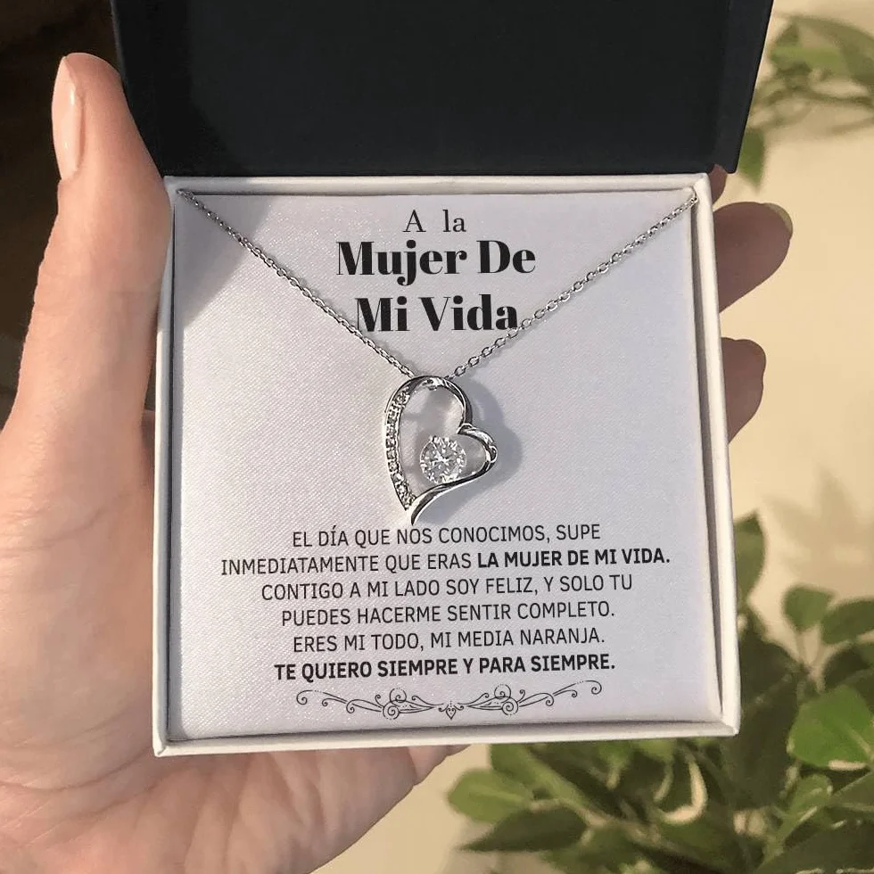 Collar para Mujer Esposa Mamá Novia Hija Amiga - Regalo Aniversario Cumpleaños Navidad Estuche con DEDICATORIA