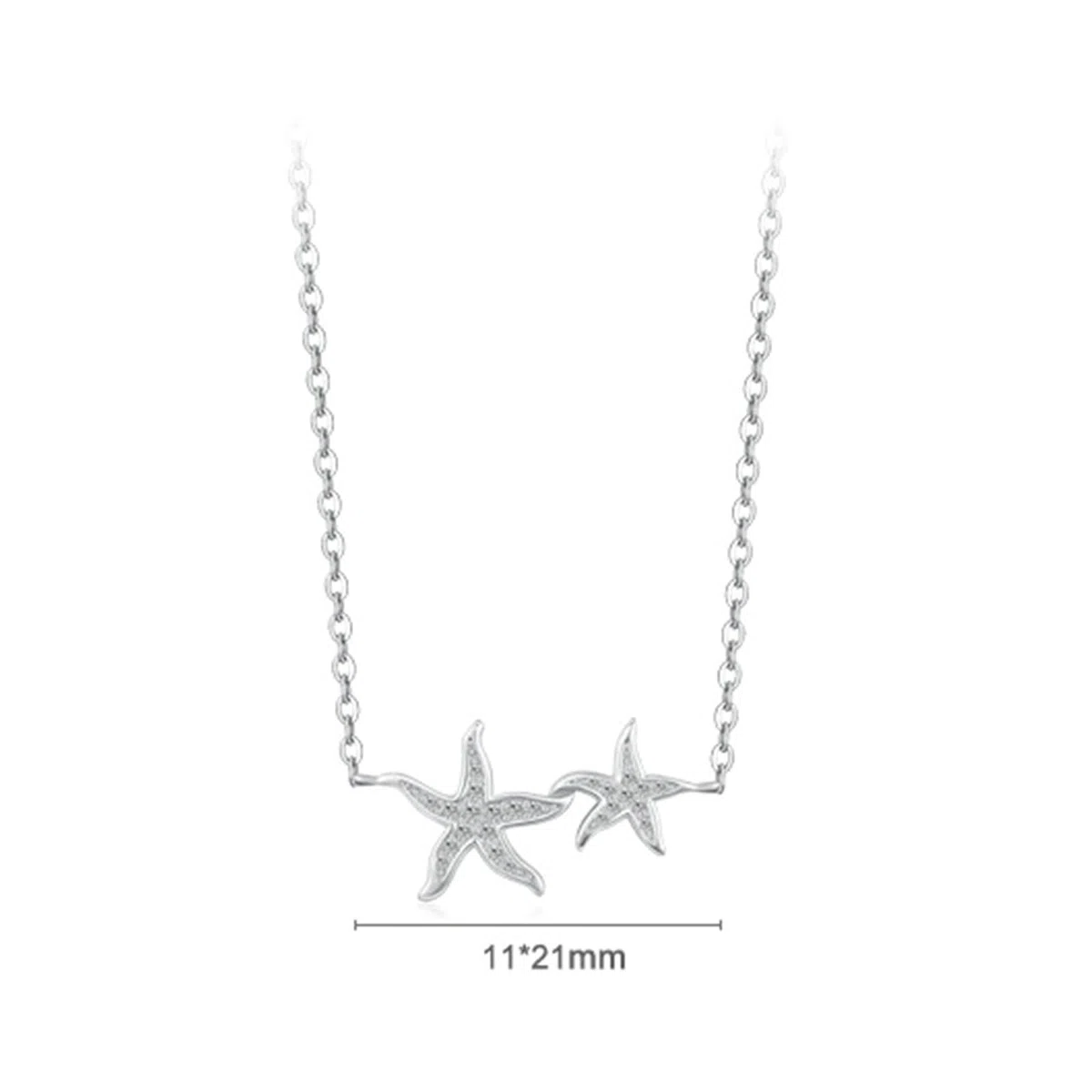 Collar de estrella de mar de oro blanco, colgante de 9K/14K/18K con gargantilla de moissanita para mujer, 40+5cm
