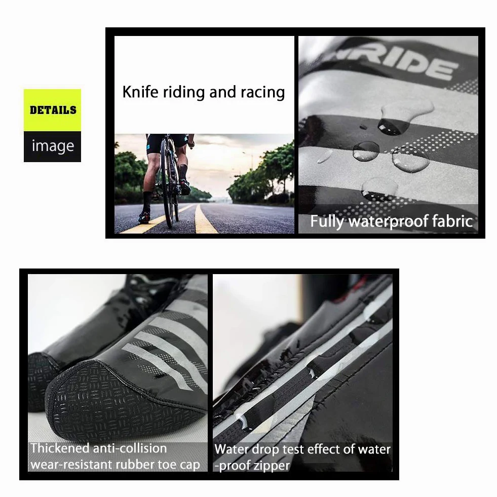 Cubrezapatillas Impermeables para Ciclismo, Alta Elasticidad, Superficie de Cuero Brillante Cubrezapatillas para Bicicleta de Carretera de Invierno, Protector para cubrezapatos para MTB