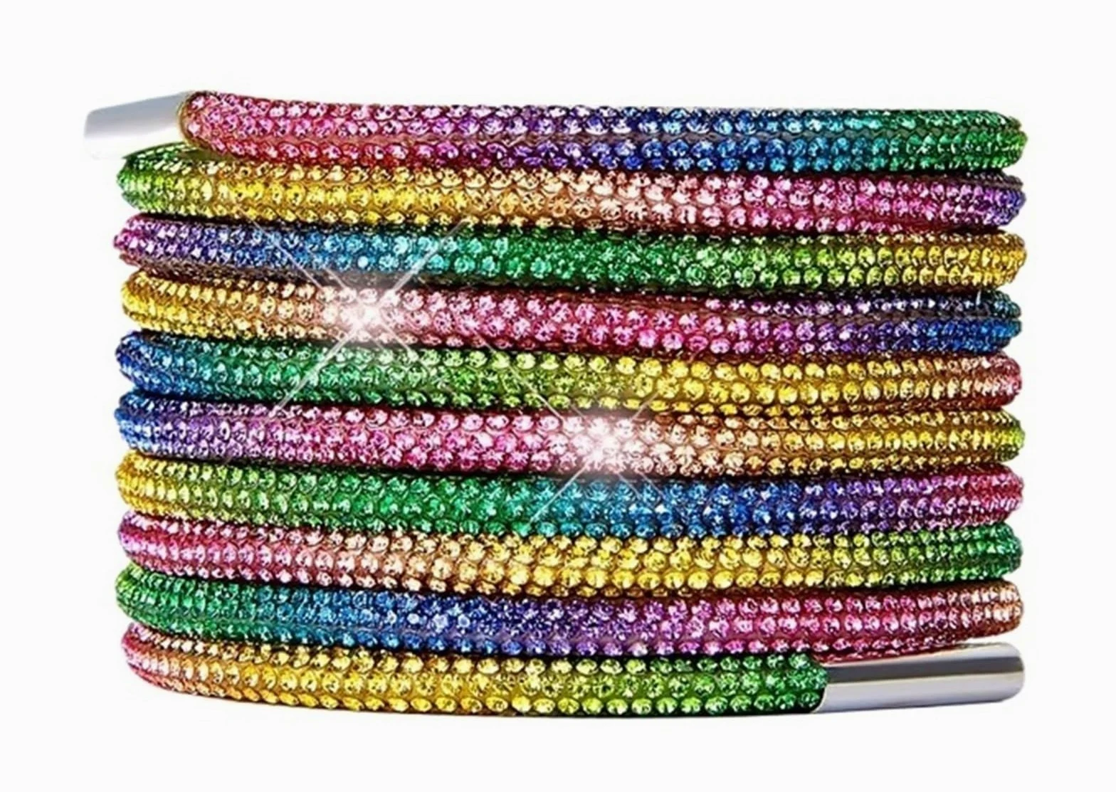 Cordones, Cordones de Diamantes arcoíris, Cordones Zapatos con imitación, for Zapatillas, Redondos, Cuerdas for Bricolaje(Rainbow Color,100cm)