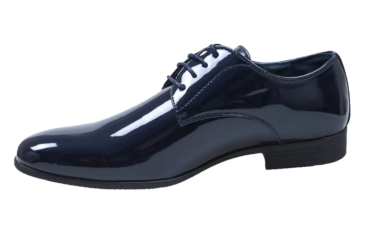 Evoga Zapatos de hombre Class azul oscuro charol Man's Shoes Elegantes Formales Ceremonia, turquesa, 41 EU