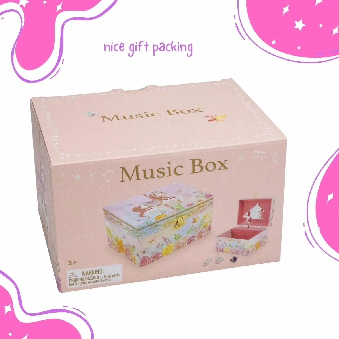 GICO Joyero Unicornio Infantil con Música y Espejo, 15x13x9 cm