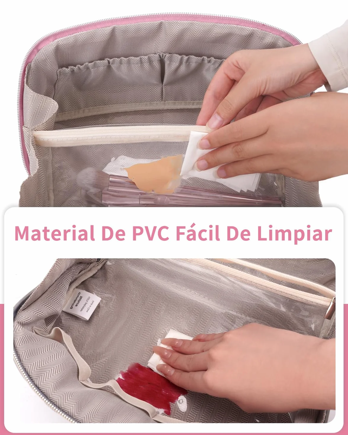 Wandering Nature Neceser Mujer Grande Maquillaje Impermeable – Bolsa de Cosméticos de Viaje con Separador Transparente, Múltiples Compartimentos y Asa – Organizador de Belleza Ideal para Regalar
