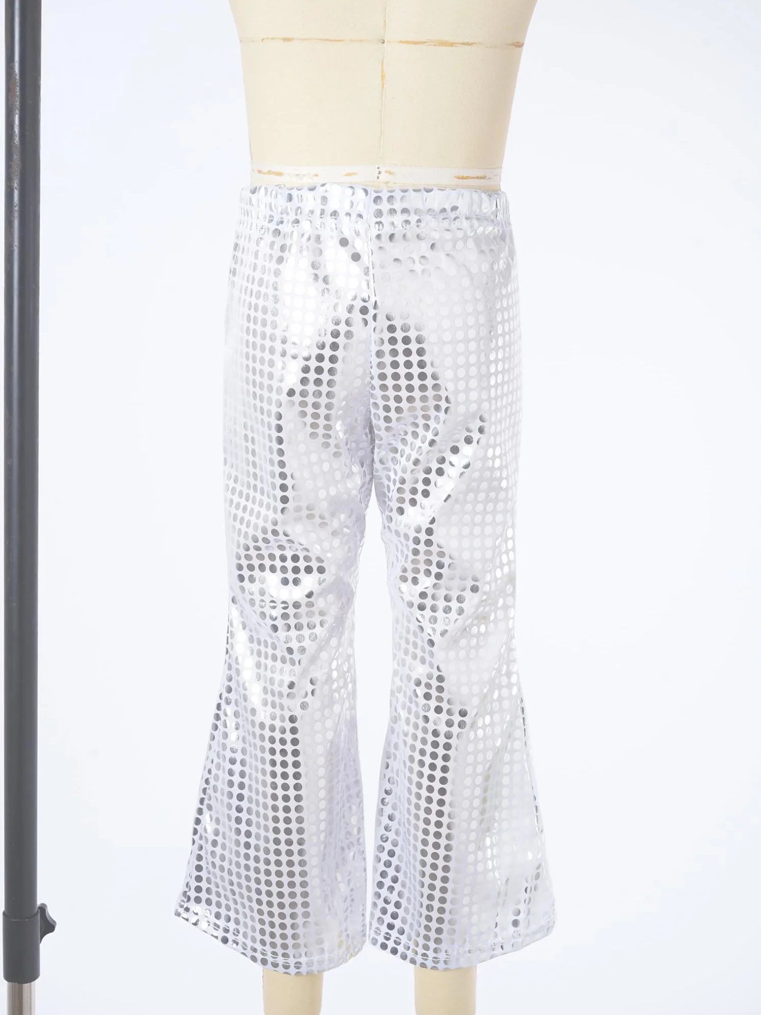 Freebily Pantalones Acampanados de Lentejuelas para Niños con Cintura Elástica para Baile Latino Hiphop