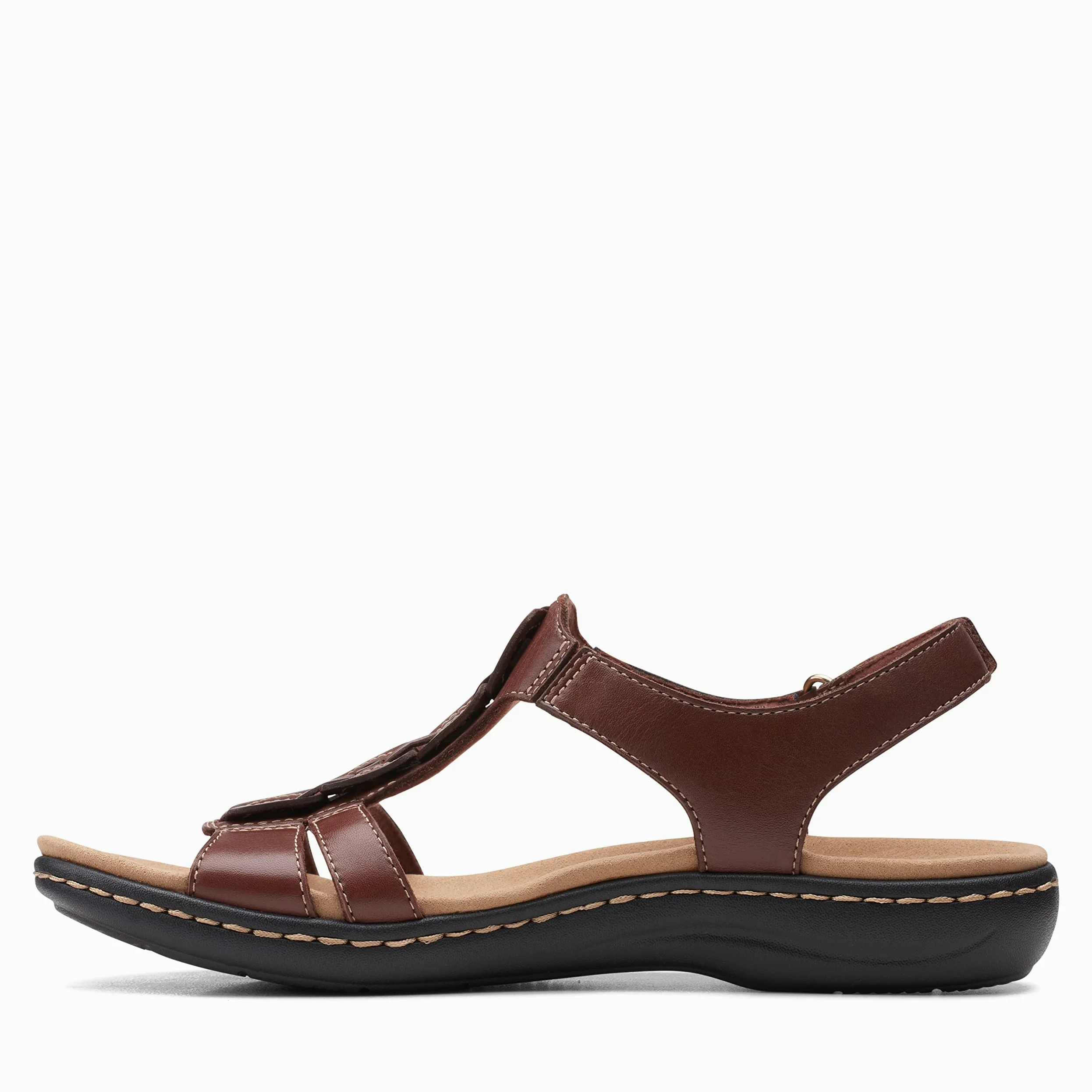 Clarks Sandalias planas Laurieann Kay para mujer, marrón claro, 36 EU