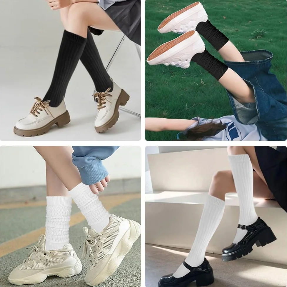 Calcetines altos hasta la rodilla para mujer y hombre, paquete de calcetines largos de neón