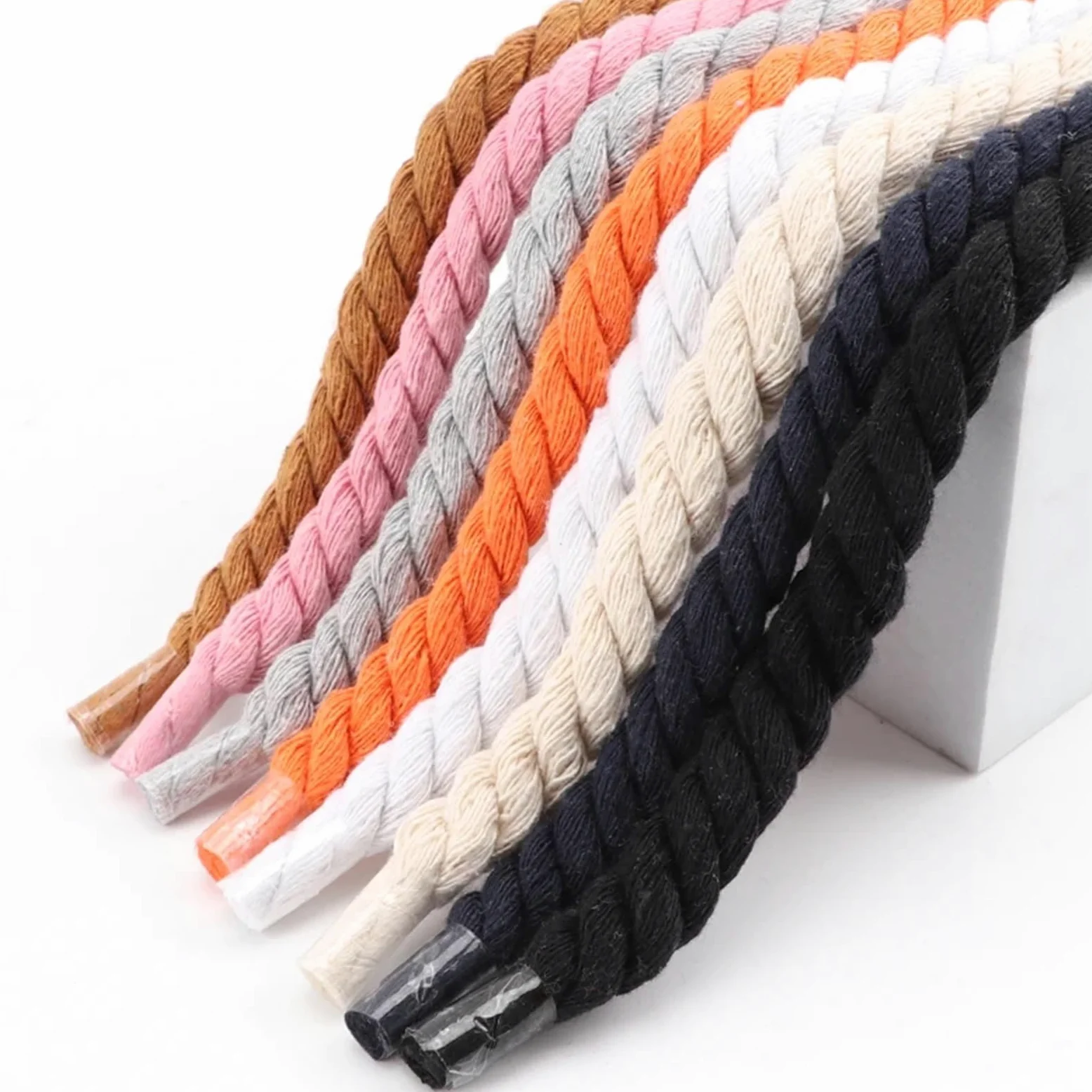 5 pares de cordones redondos algodón 1 cm grosor for zapatillas running Para Zapatos Casuales