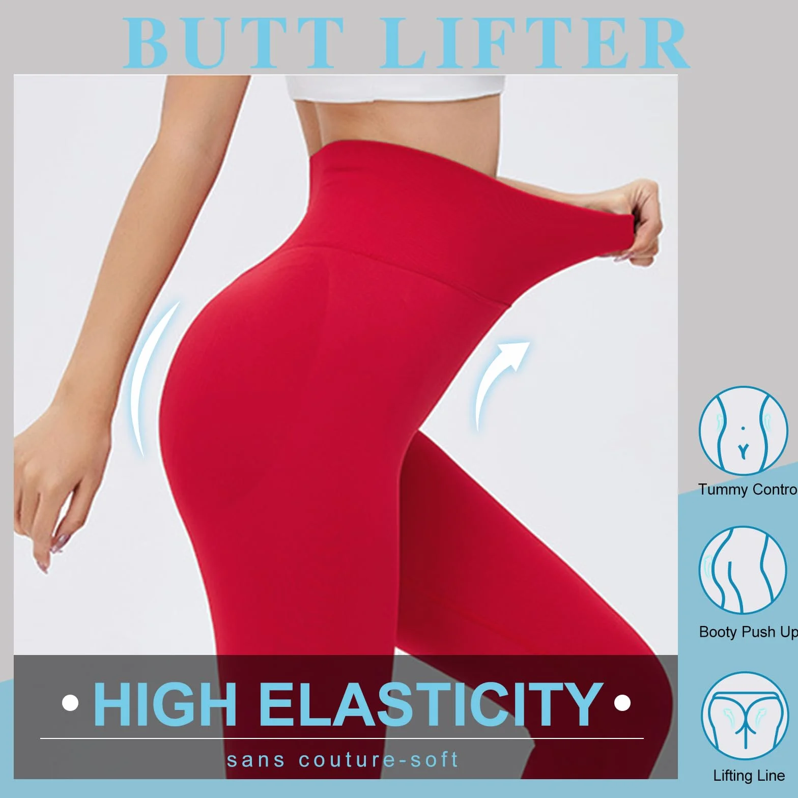 Lishang Leggings Deportivos Mujer Push Up Mallas Anticeluliticos Cintura Alta Pantalones Elástico Opaco Deportivas Scrunch Butt Leggins para Fitness Yoga Running