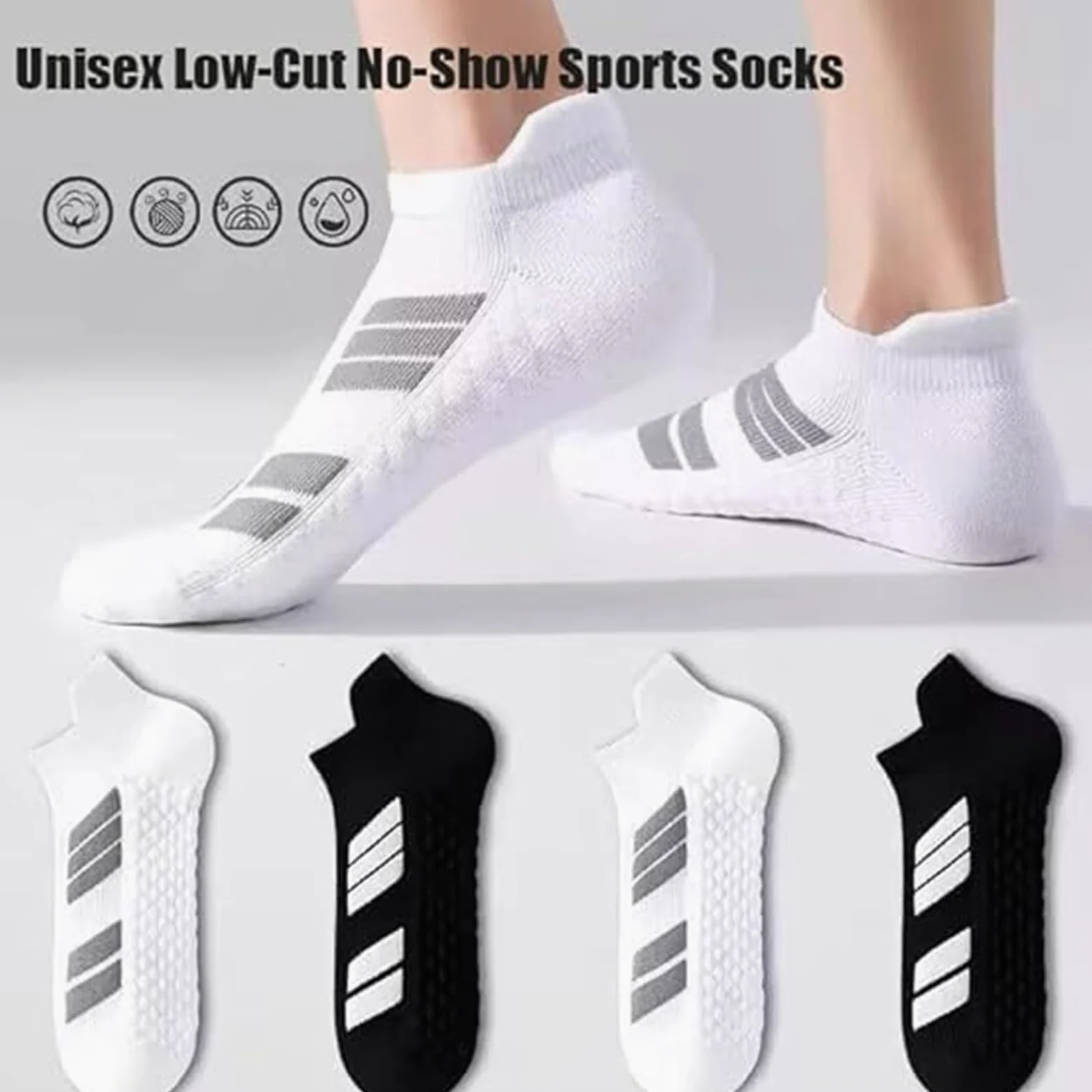 Upliftjoys - Calcetines deportivos unisex de corte bajo, transpirables, absorben el sudor, antideslizantes, gruesos, para correr y entrenar