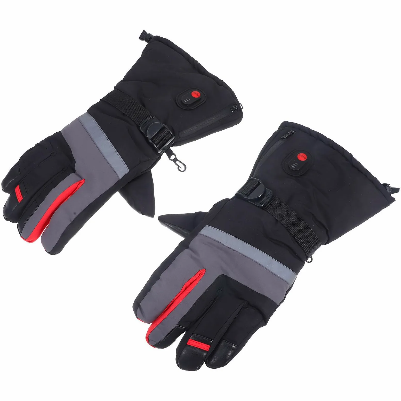 Ciieeo Guantes de Esquí Calefactables Negros para Adulto Niveles | Tejido, Calefacción Total de Mano, sin Batería Incluida, para Esquí y Riding