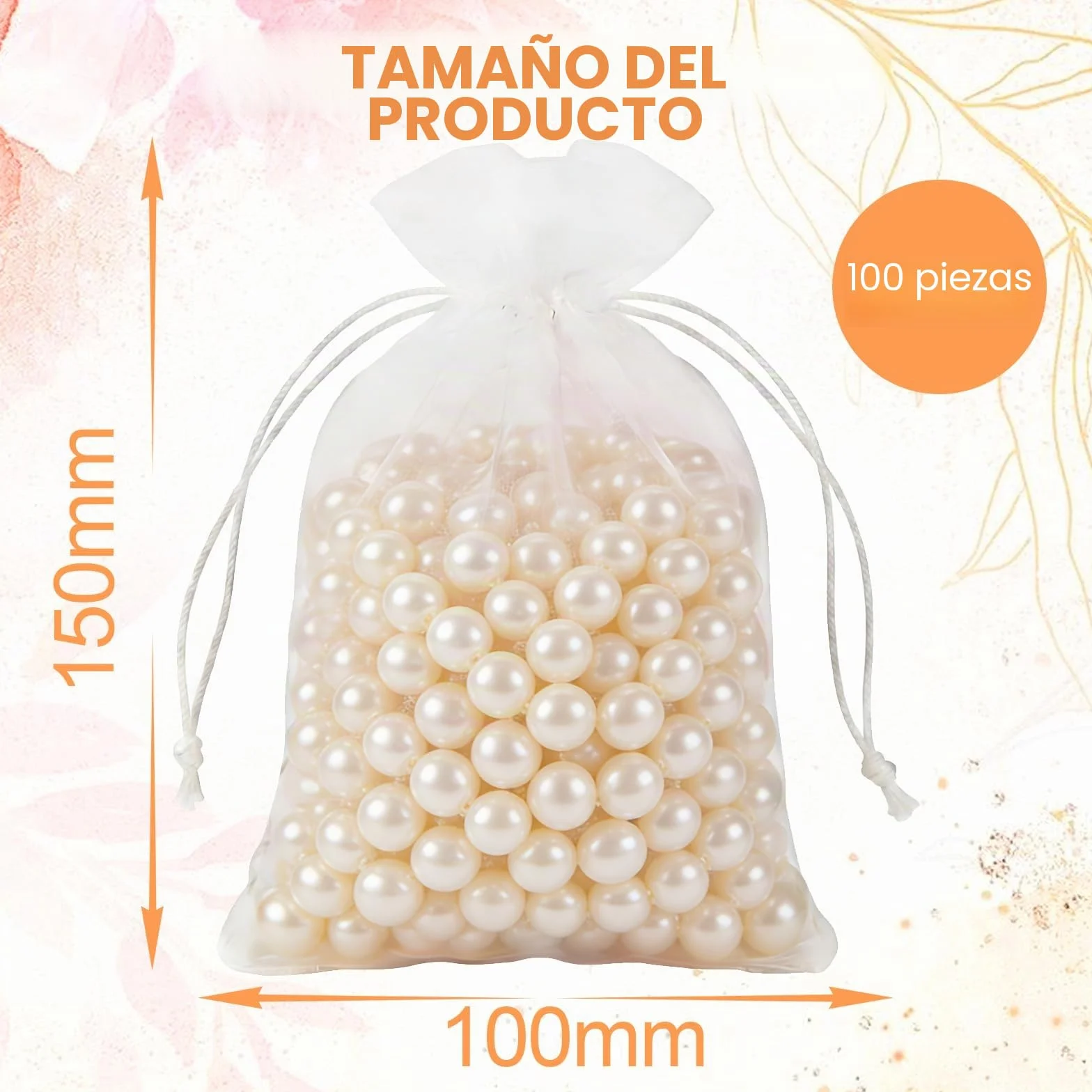 100 Piezas Bolsas de Organza 10x15cm Bolsas de Organza Pequeñas para Joyas Festivales Boda Dulces Regalos