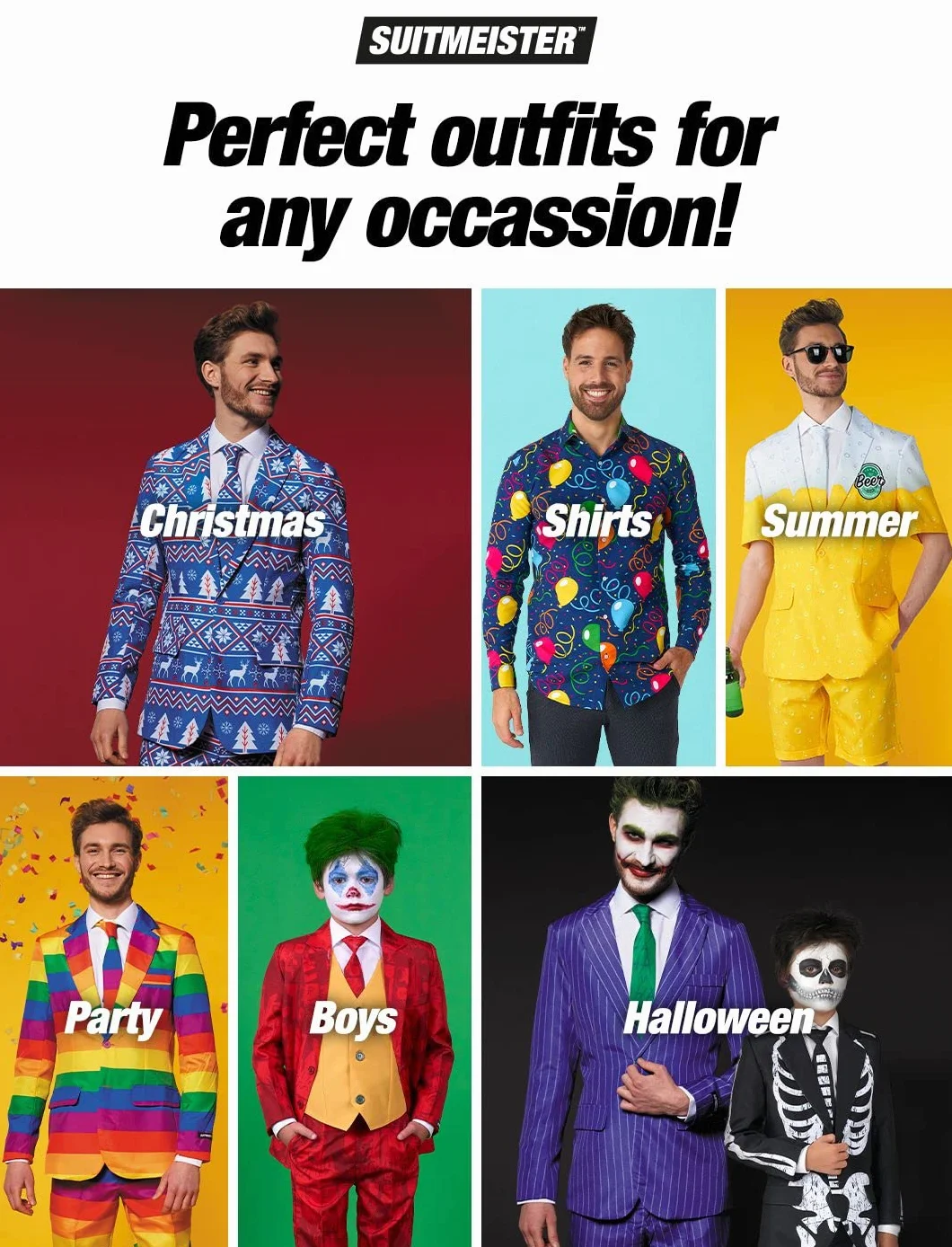 Suitmeister Hombre Juego de Pantalones de Traje de Negocios