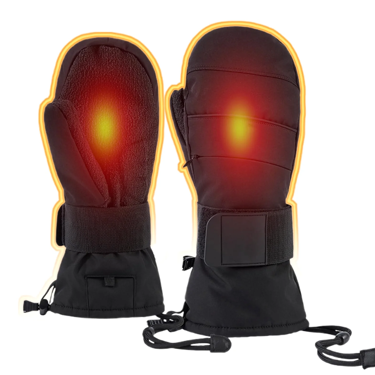 Guantes de conducción de invierno, compatibles con pantalla táctil, diseño aislado con forro polar, protección de muñeca, palma antideslizante con correa ajustable, clima frío, ciclismo, esquí