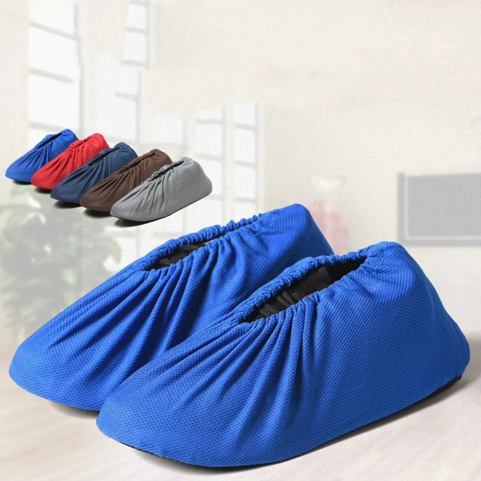 6 pares de cubiertas zapatos antideslizantes impermeables for, botas lluvia reutilizables, cubrezapatos lavables for interiores para Protección