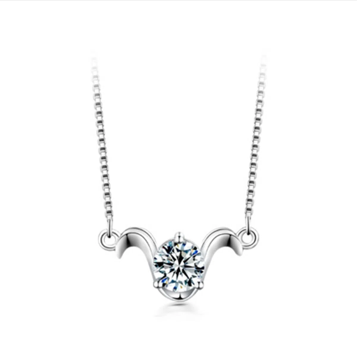 Collar con colgante de cadena de oro blanco de 9 Kt/14 Kt/18 quilates para mujer, 12 constelaciones con moissanita de 1 quilate, collares de cadena para mujer, plata