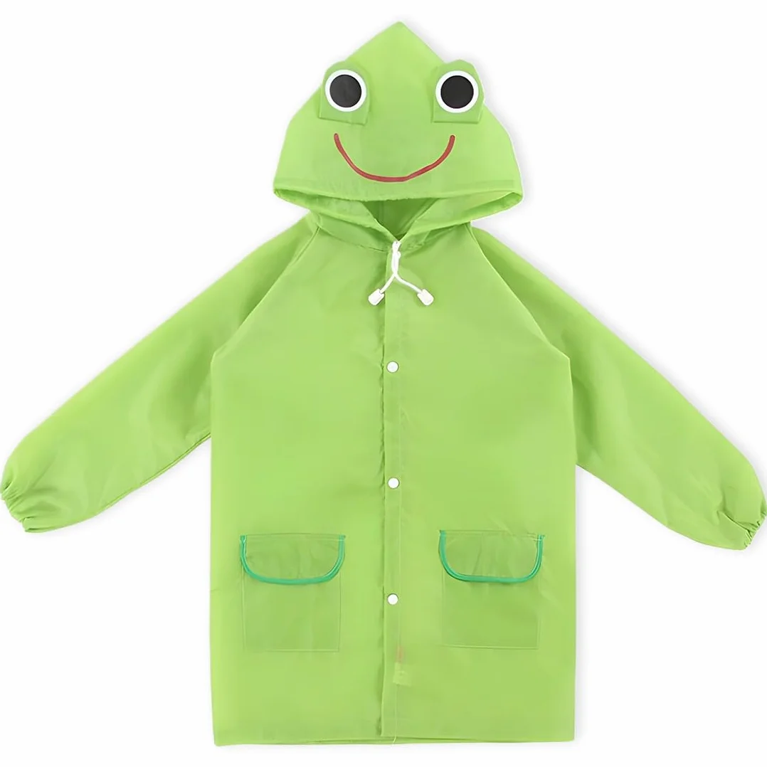Chaqueta de Poncho de Lluvia para Niños y Niñas Gorro de Rana Impermeable Verde 4 Años