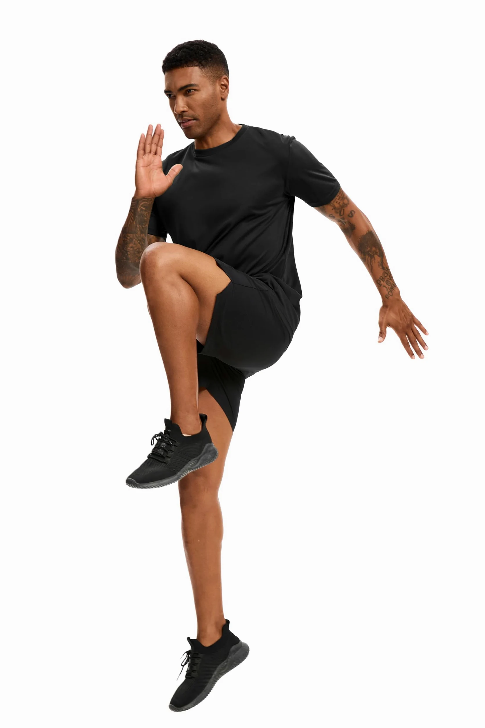 Paquete de 5 camisetas de entrenamiento para hombre, camisetas de secado rápido, protección solar UPF 50+, camisetas atléticas de manga corta, absorben la humedad
