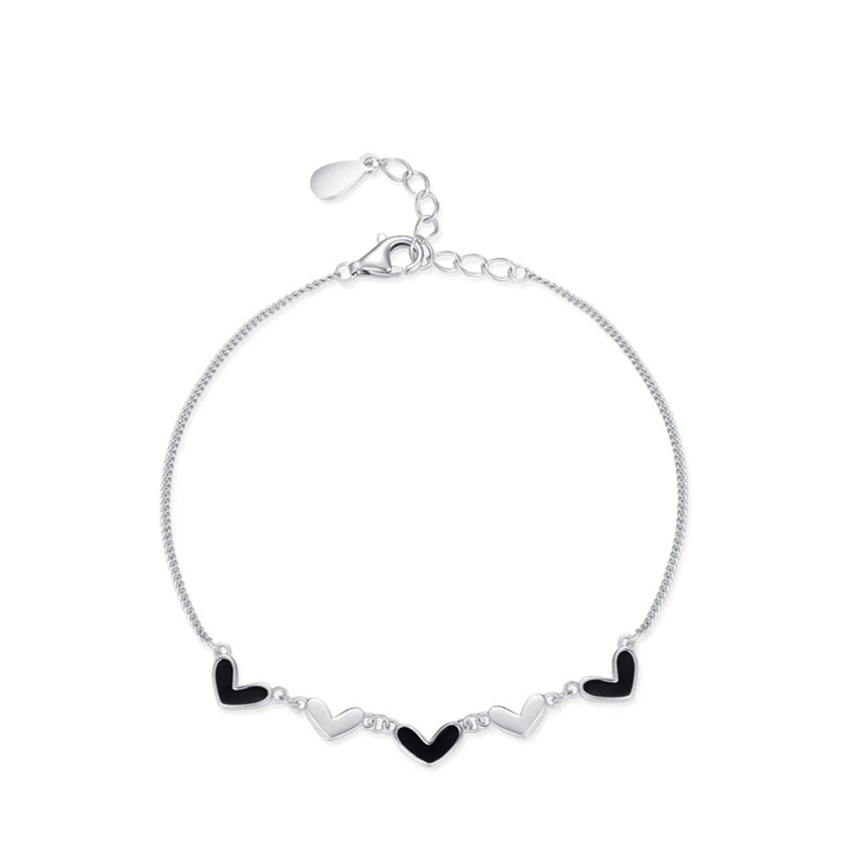 Pulseras de joyería, cadena de promesa con corazón, oro blanco, regalo para el día de San Valentín