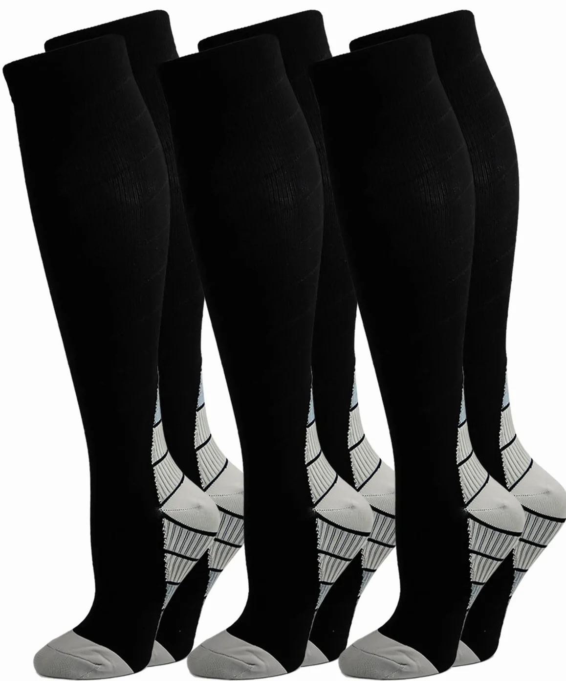 Calcetines de Compresión 3 Pares para Hombres y Mujeres Running Deporte