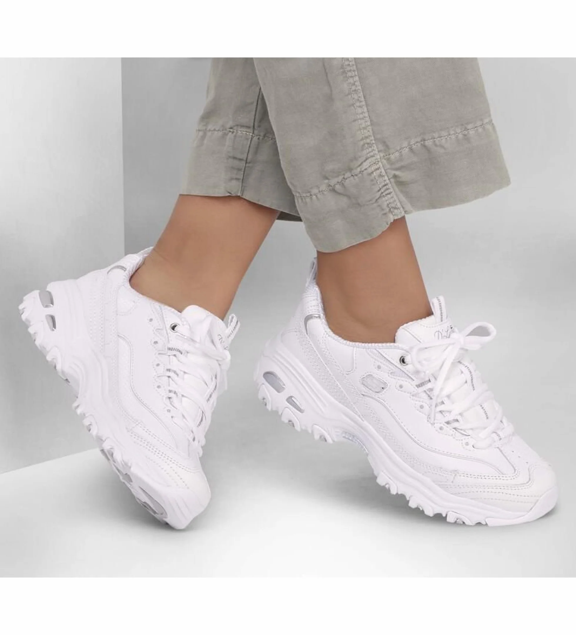 Skechers 11936 - Zapatillas de Otra Piel mujer, color Blanco, talla 39 EU M