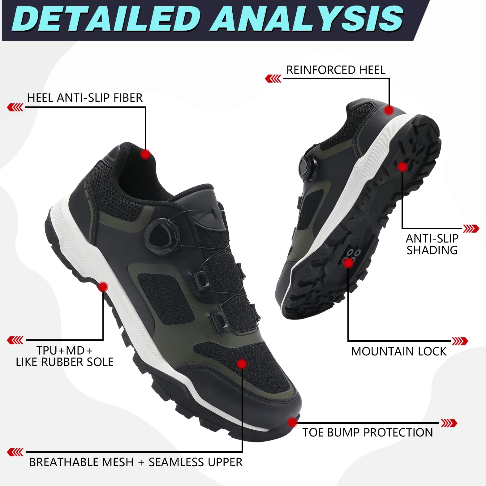 Pro Zapatillas Ciclismo Hombres Mujeres, Unisex Zapatos Bicicleta de Montaña Compatibles con Todos los Pedales SPD, Botas Bicycle MTB para Exteriores