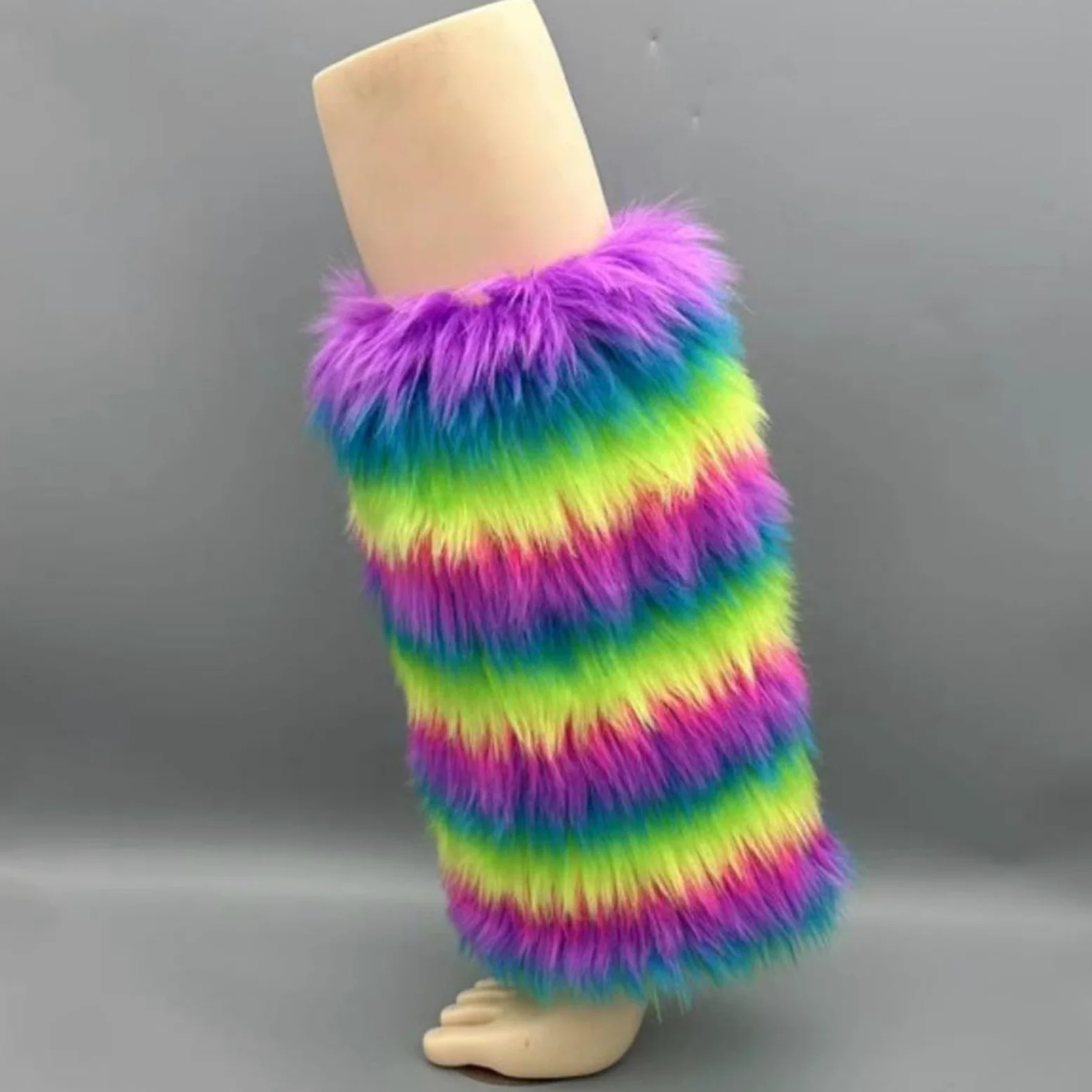10 pares de puños de piel artificial para botas, tobilleras, calentadores de piernas para mujer, calcetines térmicos de invierno