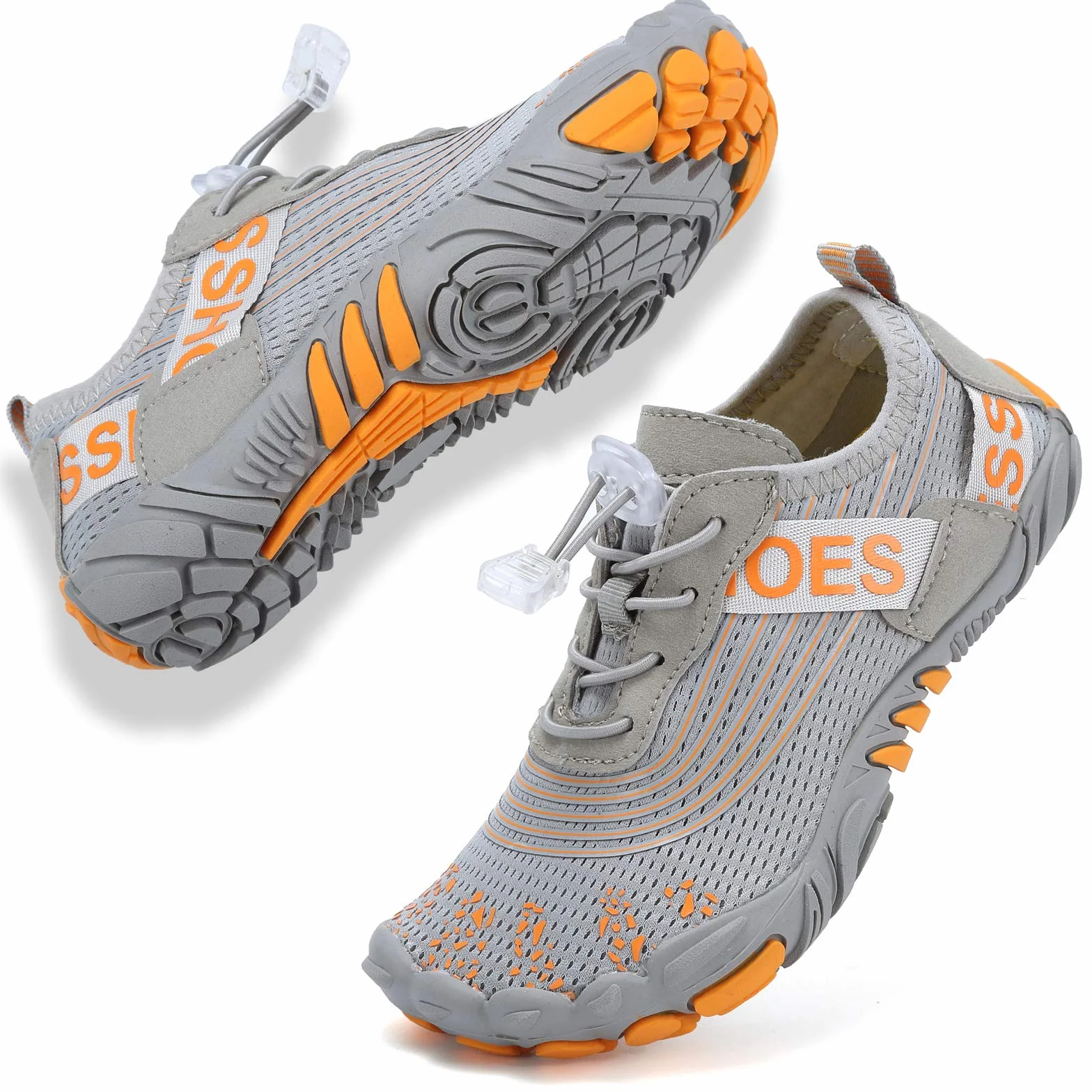 DimaiGlobal Calzado Descalzos Niñas Niños Zapatillas de Trail Running Barefoot Secado Rápido Zapatos de Agua Transpirable Antideslizante para Playa 35EU Gris