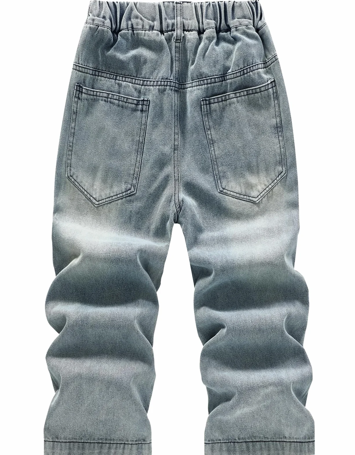 Pantalones de Mezclilla Rasgados Husky para niños, Cintura Elástica Escuela Juego