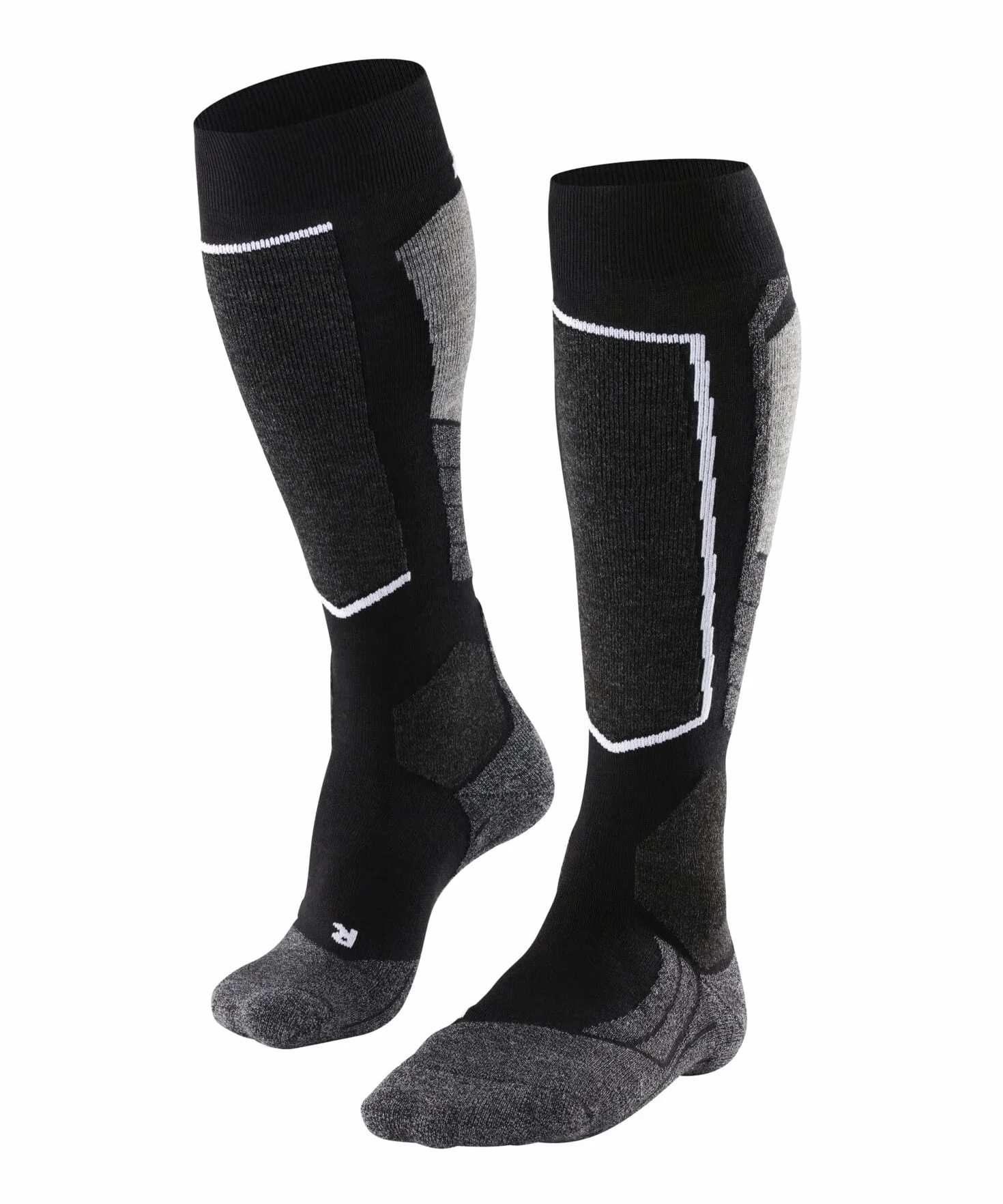 FALKE Hombre SK2 Calcetines de esquí amortiguación Media espinillera Anti ampollas Caliente Transpirable Secado rápido regulación del Clima antiolores Lana Hilo Funcional 1 par