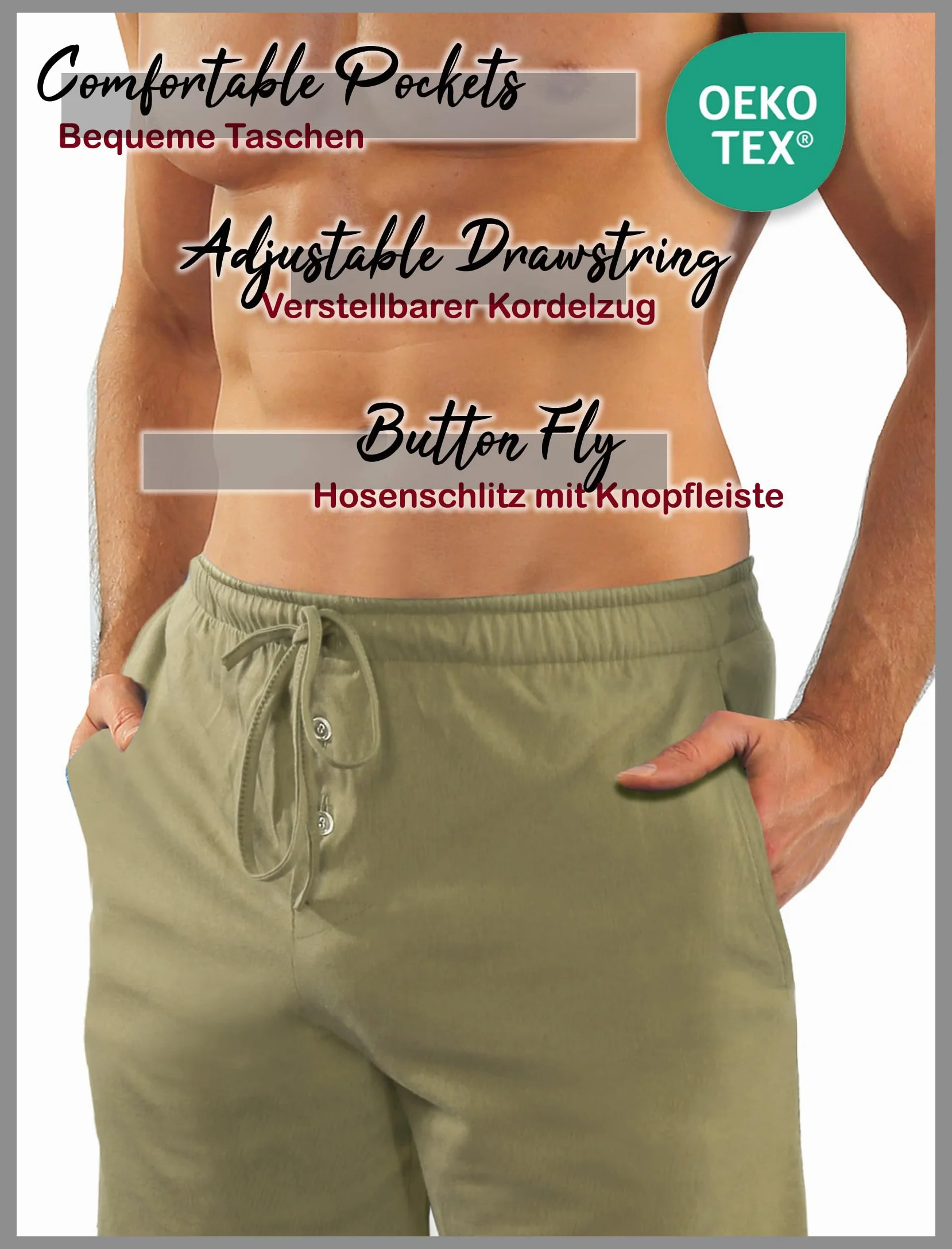 Sesto Senso Pijama de Algodón Militar para Hombre Manga Larga Pantalones de Pijama Conjunto de Ropa de Dormir