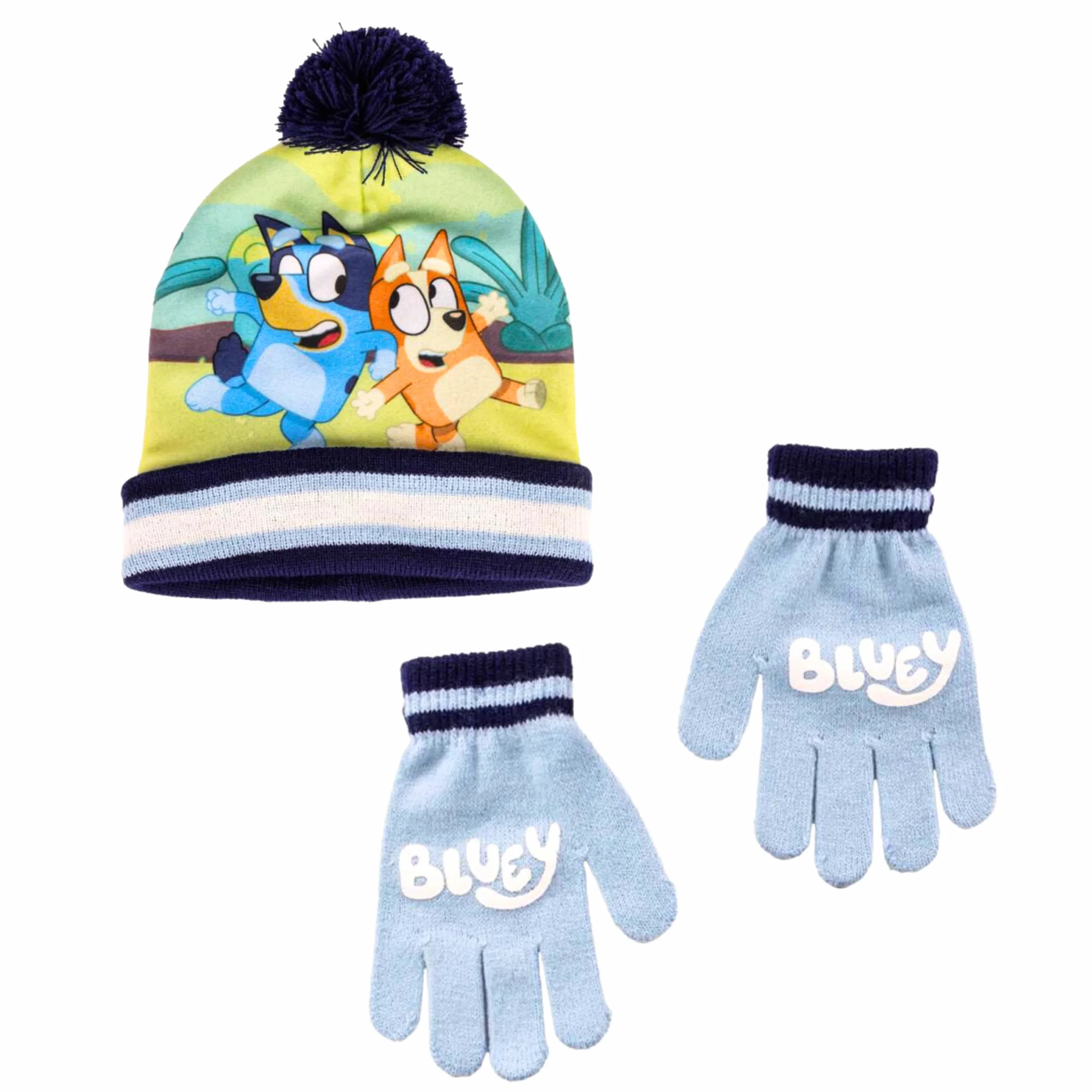 Bluey Gorro y Guantes para Niño, Conjunto de Invierno para Niños, Accesorios de Invierno Infantil Diseño Bingo