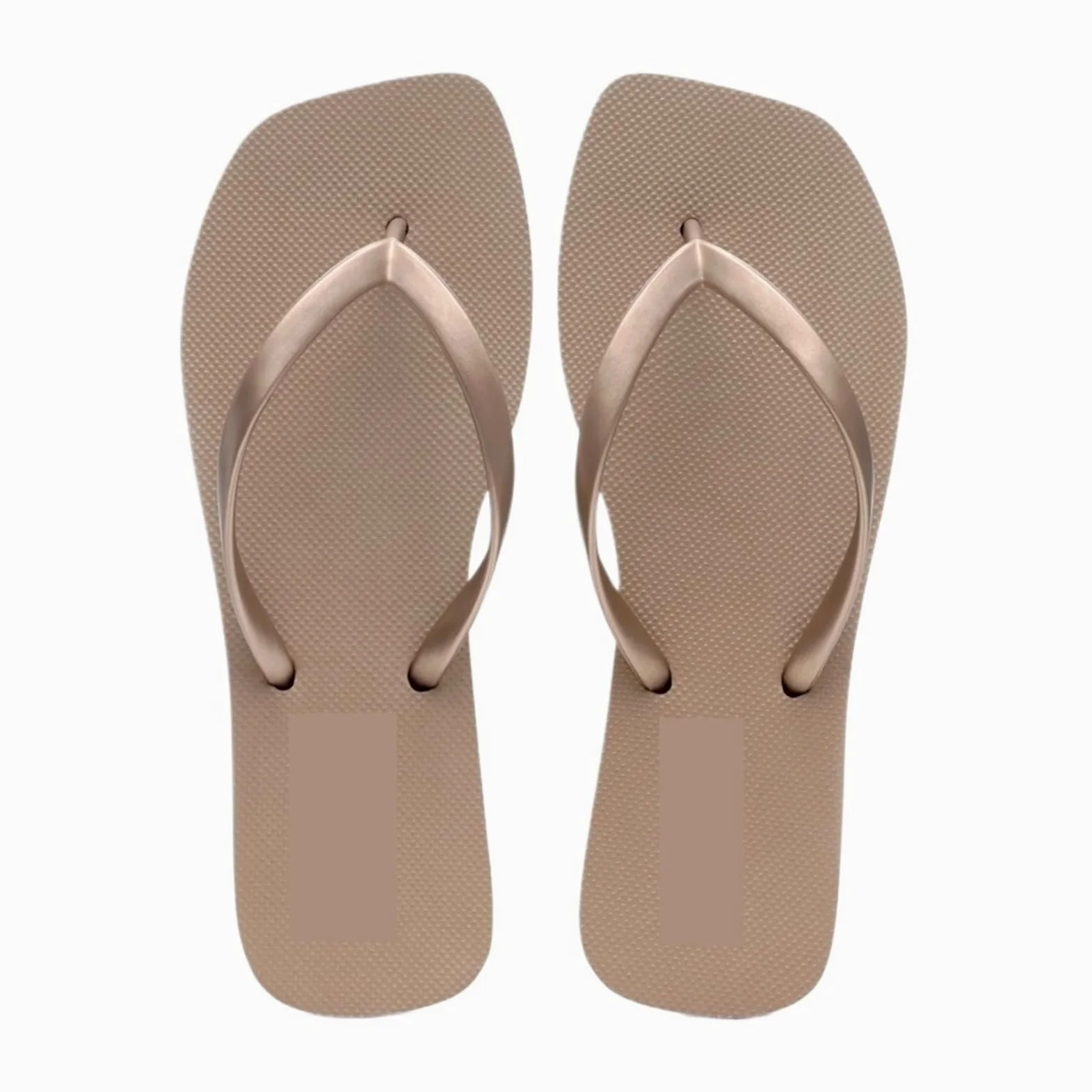 Chanclas de goma for mujer Sandalias playa con punta cuadrada Zapatillas interior