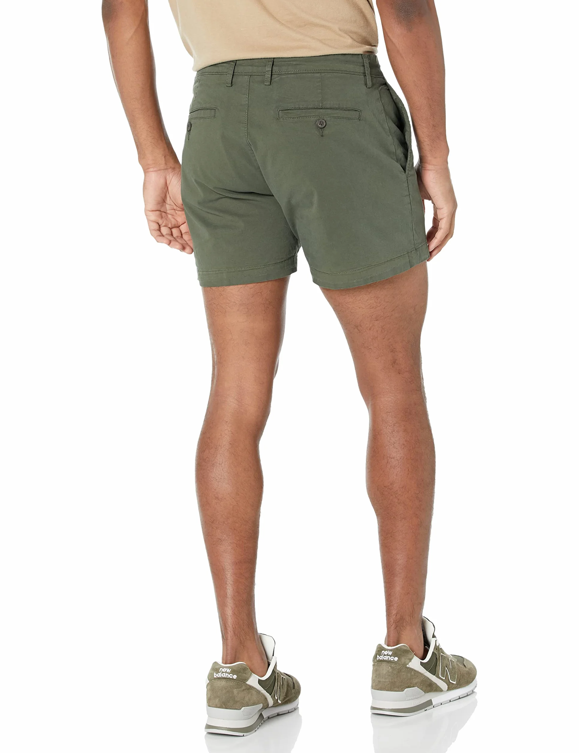 Amazon Essentials Hombre Pantalones Cortos Chinos Elásticos y Cómodos con Frente Plano y Corte Ajustado de 13cm
