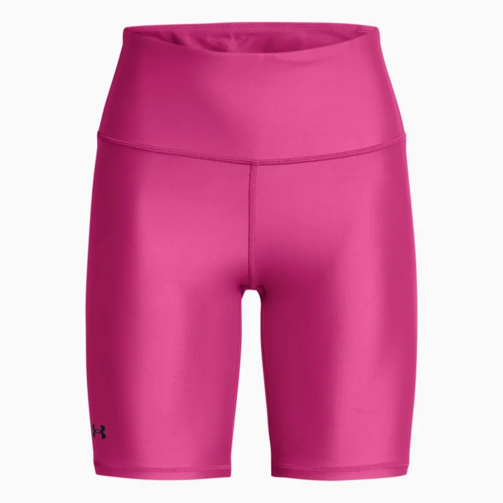 Under Armour Armour Bike Short Pantalones cortos de mujer, pantalones deportivos cortos para ir en bicicleta, color rosa fuerte/negro