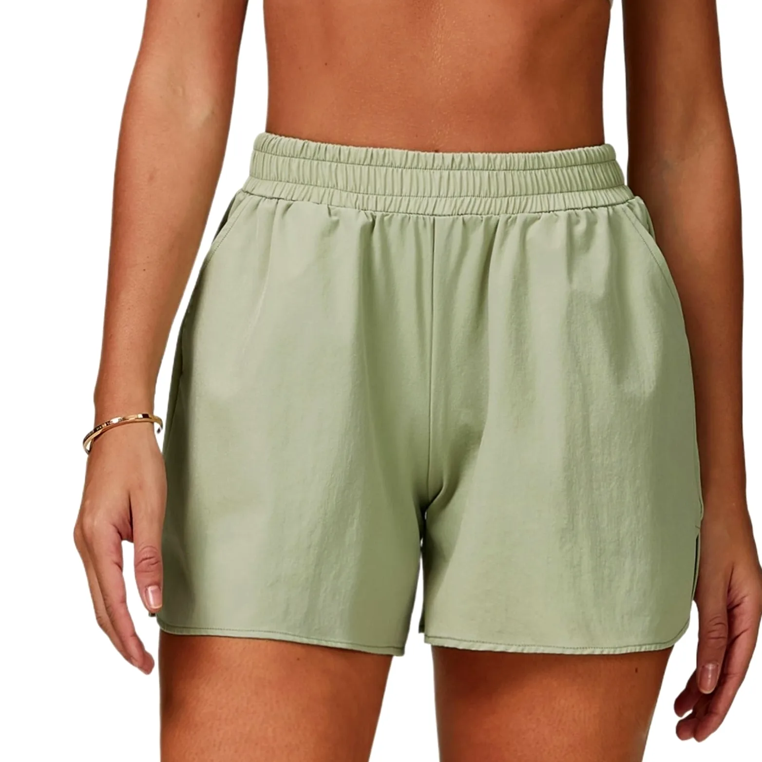 Pantalones cortos deportivos informales de verano for mujer, pantalones cortos de yoga con bolsillos, transpirables, de cintura alta, for correr al aire libre. Para Cintura Alta Ciclismo Yoga(Color 2,