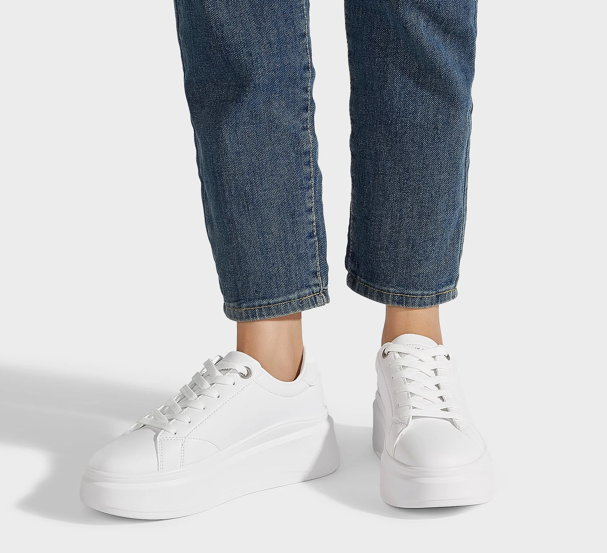 LUCKY STEP Zapatillas de Plataforma para Mujer – Zapatillas de Moda, Clásicas de Corte Bajo, Calzado Casual de Cuero Sintético, Cómodas para el Uso Diario